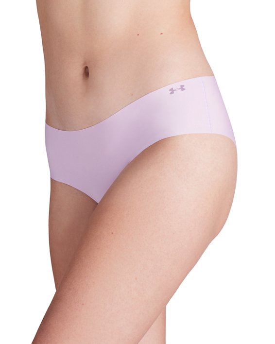 Women's UA Pure Stretch 3-Pack No Show Hipster in Purple image number 2